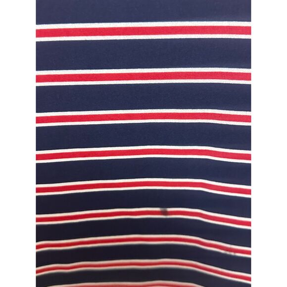 Michael Kors Navy‎ Red Striped Puff Sleeve Top Women’s XL Stretchy Casual - Picture 5 of 9